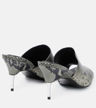 Peter Do - Snake-effect leather mules