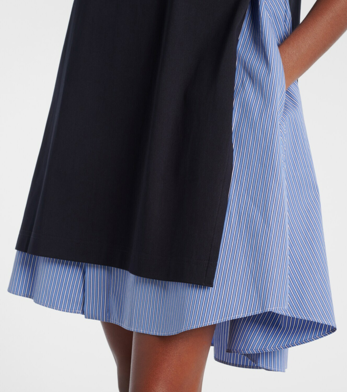 Sacai Striped cotton minidress