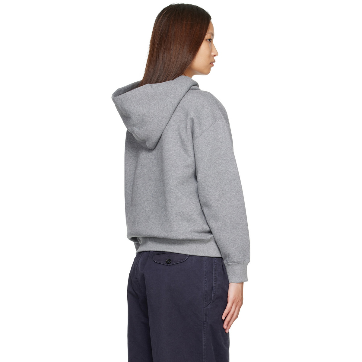 Jil Sander Gray Cotton Terry Hoodie