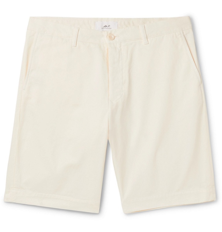 Photo: Mr P. - Garment-Dyed Cotton-Twill Bermuda Shorts - White