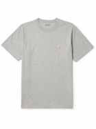 Carhartt WIP - Chase Logo-Embroidered Cotton-Jersey T-Shirt - Gray