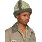 Nicholas Daley Green and Brown Hand-Crochet Bucket Hat