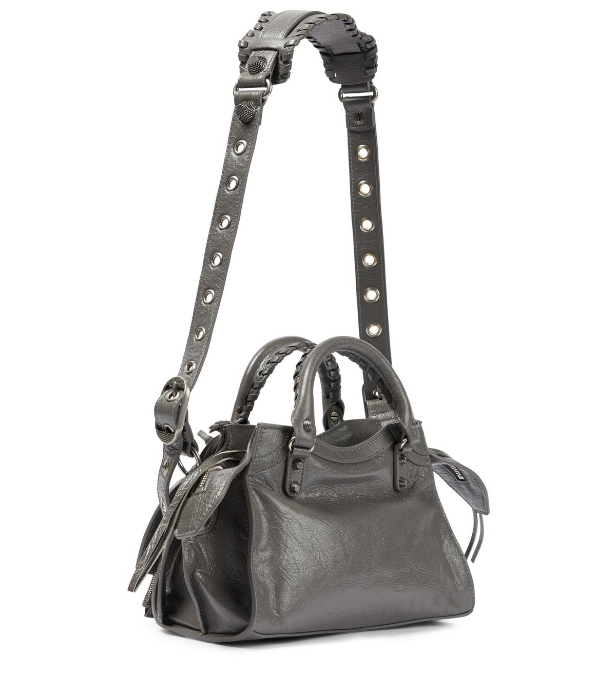 【送料関税込】 Balenciaga NeoCagole XS TOTE Neo Cagole XS leather tote bag in silver - Balenciaga