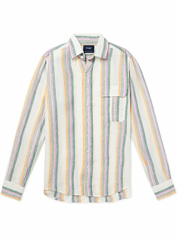 Photo: Drake's - Striped Linen-Gauze Shirt - Neutrals