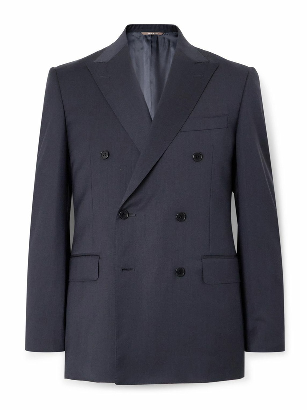 Photo: Canali - Double-Breasted Super 130s Wool Suit Jacket - Blue