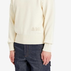 AMI Paris Men's Ami Crewneck Sweater in White Cream