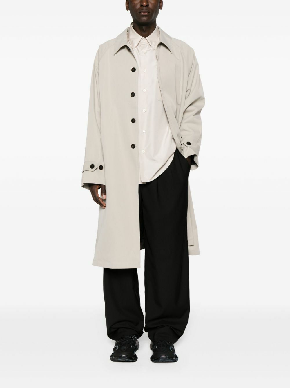 The Frankie Shop Neutral Emil Single-Breasted Trench Coat