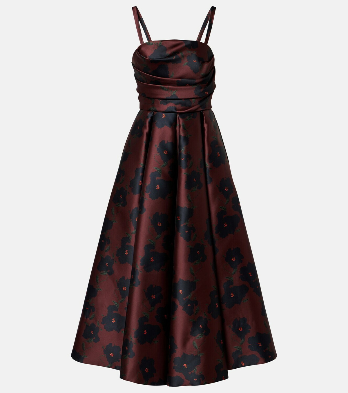 Emilia Wickstead Jannie floral draped bustier dress