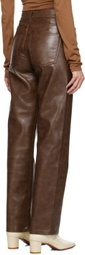 AGOLDE Brown Sloane Leather Pants