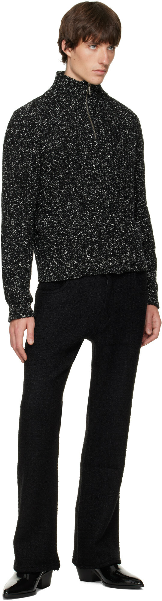 Ernest W. Baker Black Flare Trousers