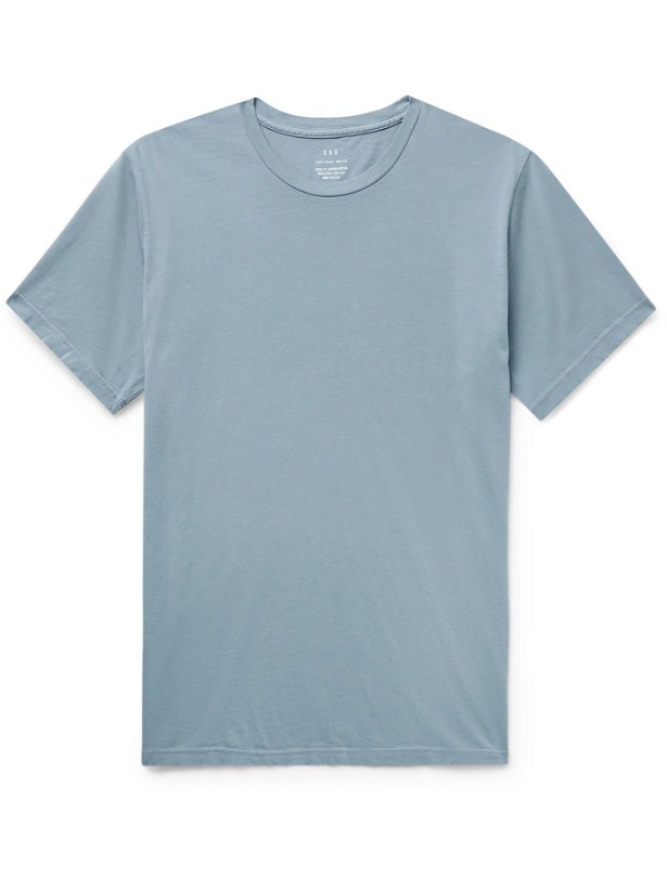 Photo: SAVE KHAKI UNITED - Supima Cotton-Jersey T-Shirt - Blue