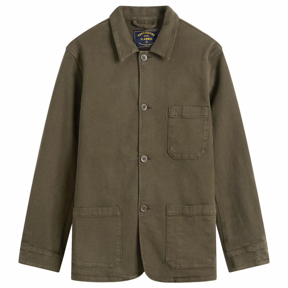 Portuguese Flannel Men's Labura Chore Jacket in Olive