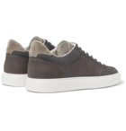 Brunello Cucinelli - Full-Grain Leather-Trimmed Nubuck Sneakers - Light brown