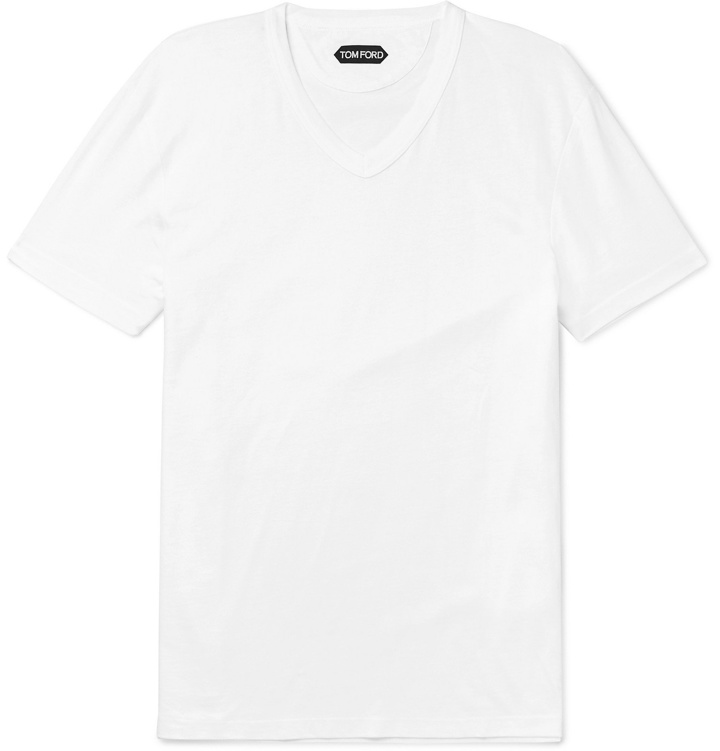 Photo: TOM FORD - Cotton-Jersey T-Shirt - White