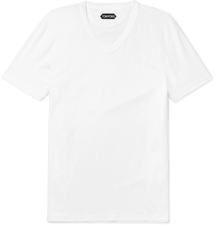 Photo: TOM FORD - Cotton-Jersey T-Shirt - White