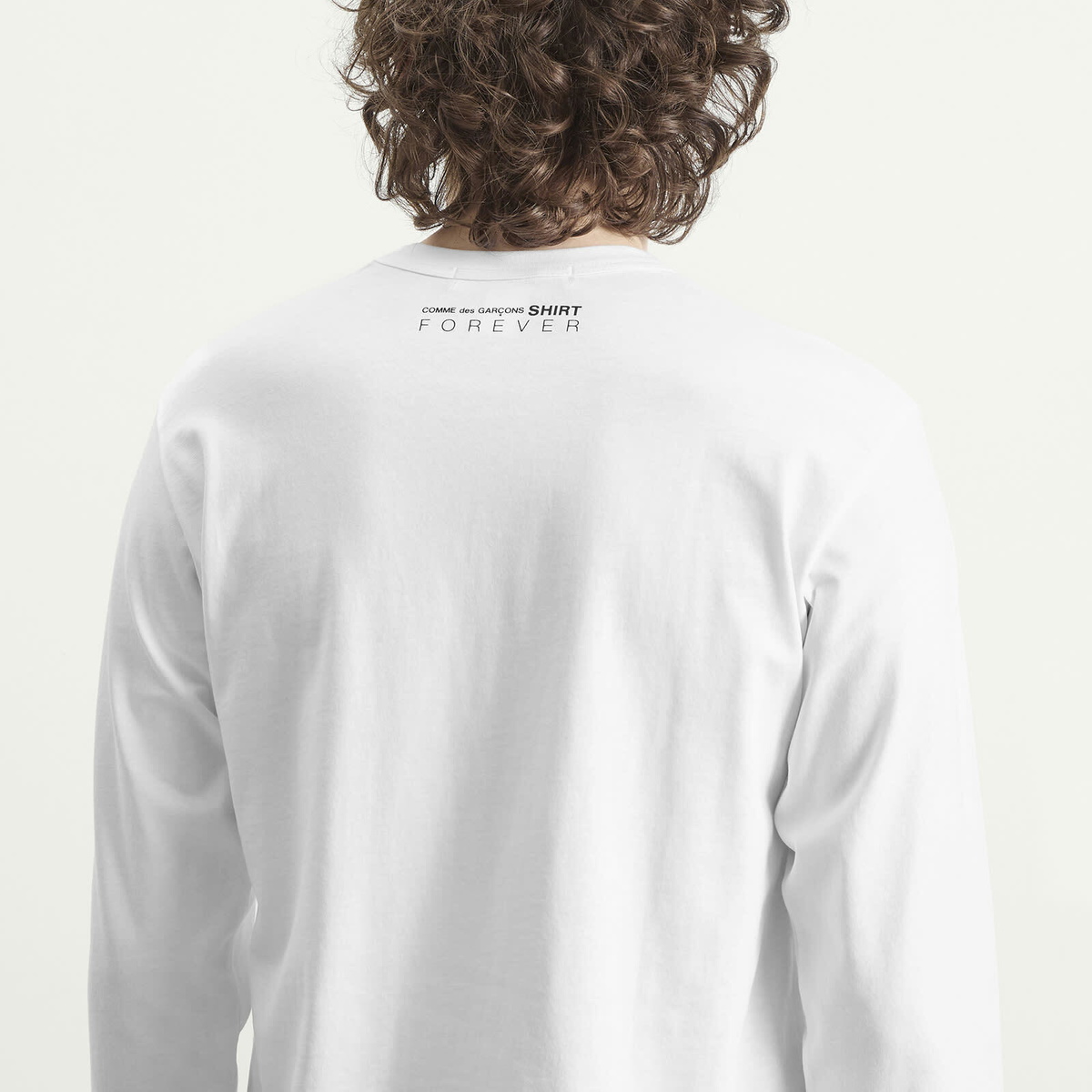 Comme des Garçons SHIRT Men's Cotton Long Sleeve T-Shirt in White
