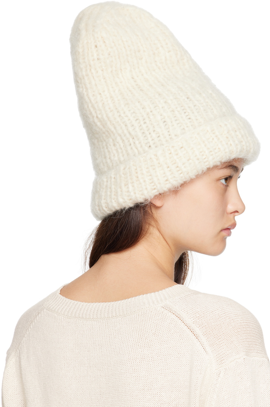 CASEY CASEY Off-White Rolled Brim Beanie