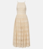 Elie Saab Silk and cotton-blend guipure lace midi dress