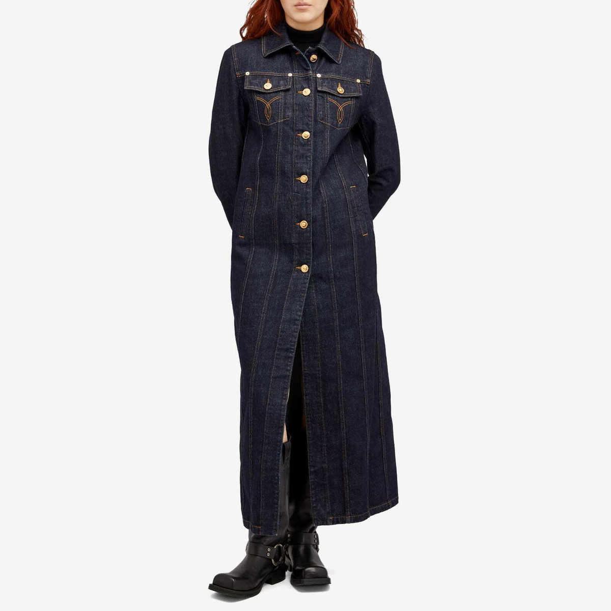 Versace Women's Denim Jacket in Dark Blue