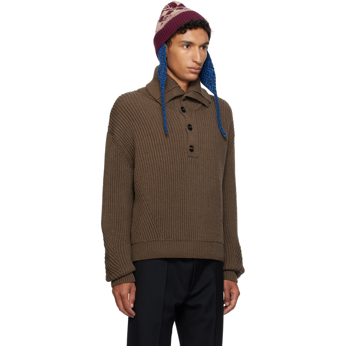 Dries Van Noten Brown Wool Sweater