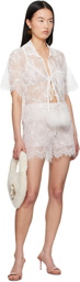 Blumarine White Rébrodé Shorts