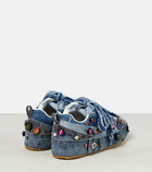 Loewe Distressed embellished denim sneakers