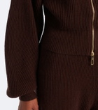 Sportmax Ribbed-knit wool and cashmere cardigan