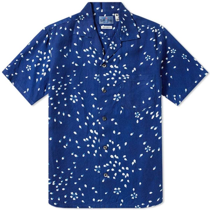 Photo: Blue Blue Japan Short Sleeve Sakura Shirt Blue