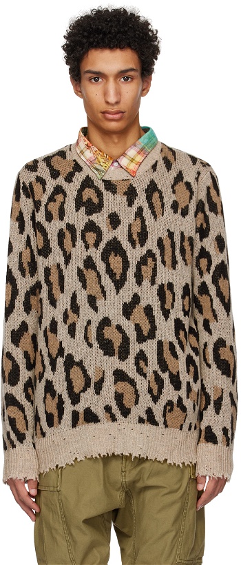 Photo: R13 Beige & Brown Leopard Sweater