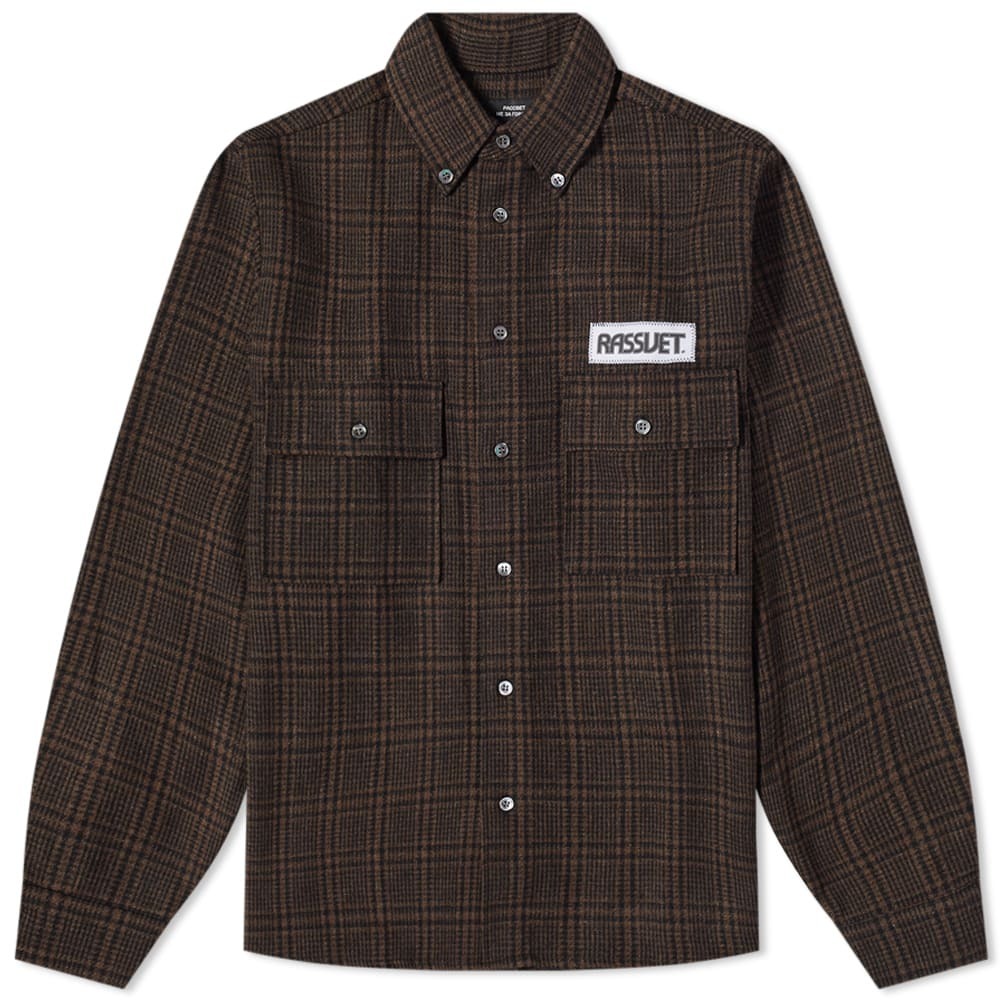 PACCBET Men's Checked Two Pocket Shirt in Brown PACCBET