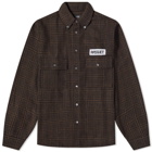 PACCBET Men's Checked Two Pocket Shirt in Brown