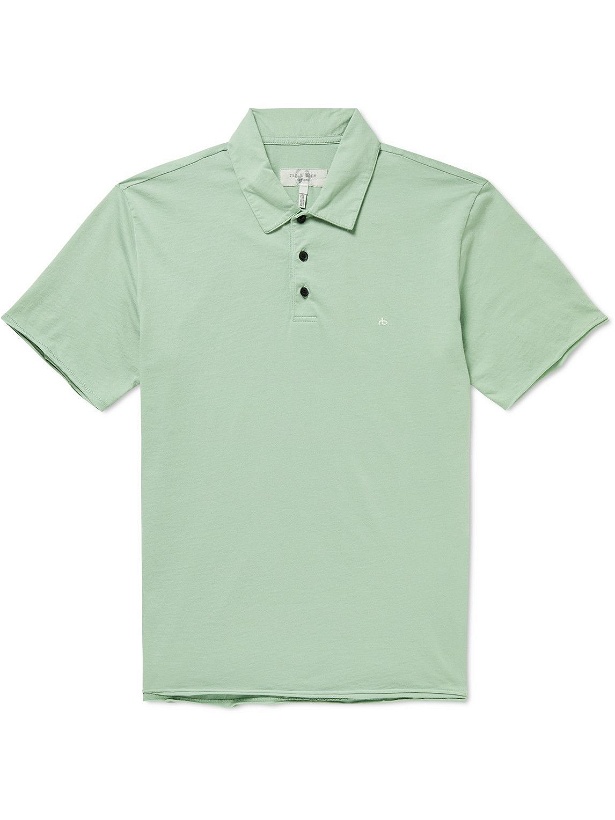 Photo: Rag & Bone - Logo-Embroidered Cotton-Jersey Polo Shirt - Green