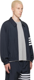 Thom Browne Navy Ripstop Raglan Coach Jacket