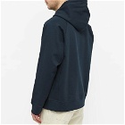 Wood Wood Men's Fred Arch Logo Popover Hoody in Navy