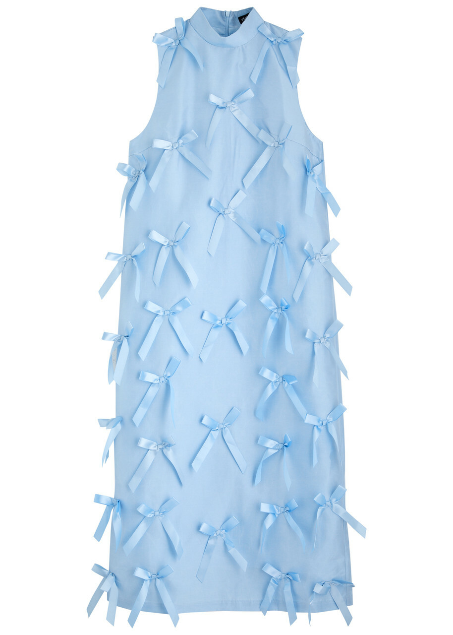 Sister Jane Ribbons Bow-embellished Taffeta Midi Dress Light
