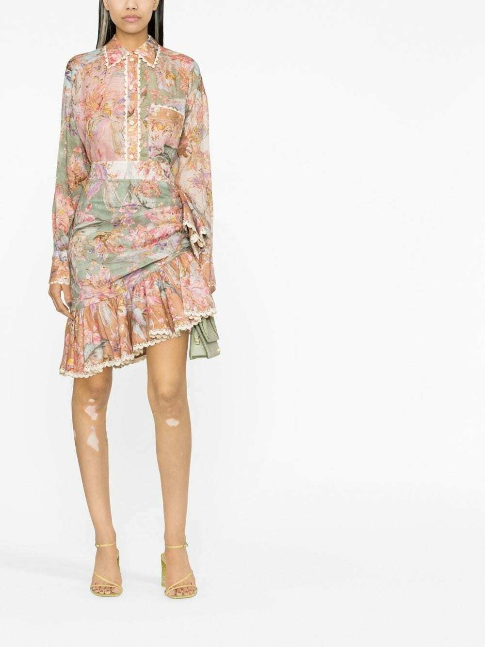 ZIMMERMANN - Printed Wrapped Mini Skirt Zimmermann