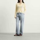 Auralee Women's Faded Selvedge Light Denim Pants in Light Indigo