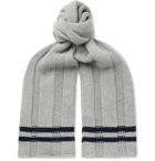 Mr P. - Striped Wool Scarf - Gray