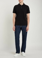 Moncler Logo-appliquéd Piqué Cotton Polo Shirt Black