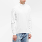 Auralee Men's Long Sleeve Mock Neck T-Shirt in White