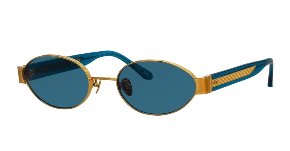 Linda Farrow Sadie - Yellow Gold / Aqua Sunglasses