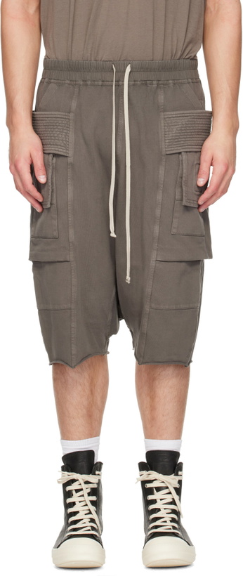 Photo: Rick Owens DRKSHDW Gray Tower Creatch Cargo Shorts