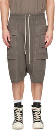 Rick Owens DRKSHDW Gray Tower Creatch Cargo Shorts