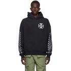 Rhude Black Classic Checkers Hoodie