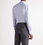 CANALI - Slim-Fit Cutaway-Collar Cotton-Twill Shirt - Gray