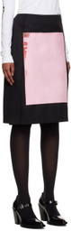 Raf Simons Black Paneled Midi Skirt