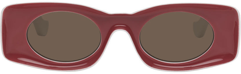サングラス Loewe Paula Ibiza pink/white sunglasses Paula's Ibiza rectangular sunglasses in multicoloured