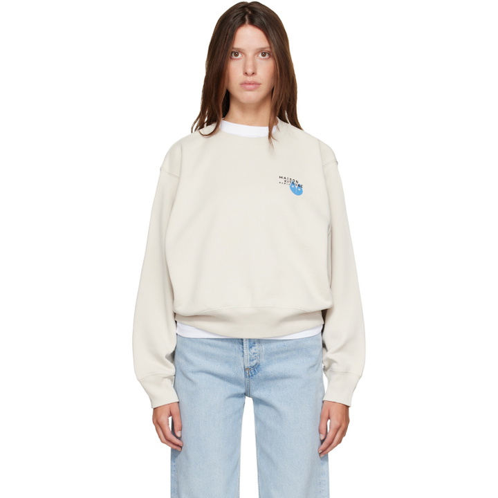 Photo: Maison Kitsuné Beige Fortune Fox Relaxed Sweatshirt