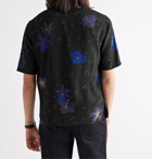 SAINT LAURENT - Floral-Print Silk-Crepe Shirt - Black