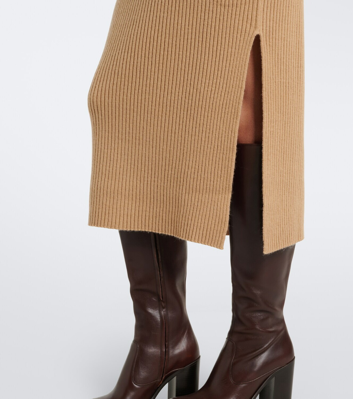 Jardin des Orangers Virgin wool and cashmere midi skirt
